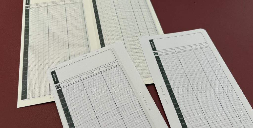 Timeboxing Methode Beispiel Vorlagen in zwei verschiedenen Größen